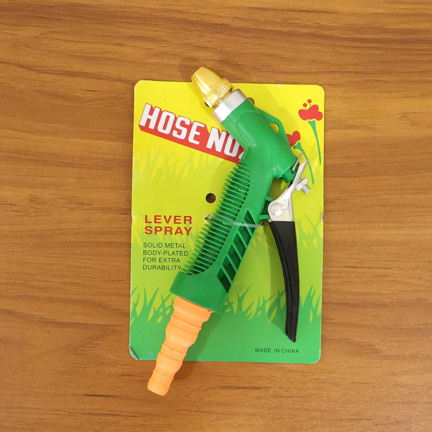 Side view of the durable water spray gun, highlighting its easy-to-use lever.