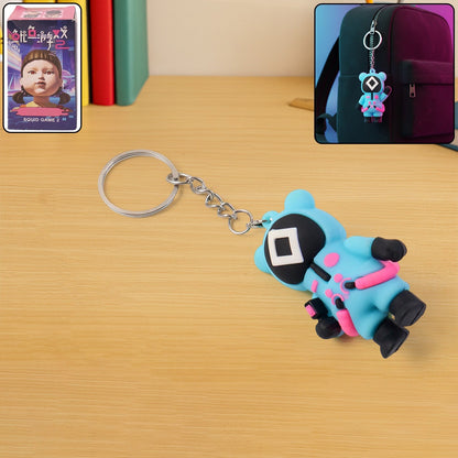 Assorted cute character silicone keychains in various designs