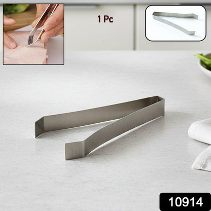 Close-up view of rust-resistant stainless steel fish bone tweezer