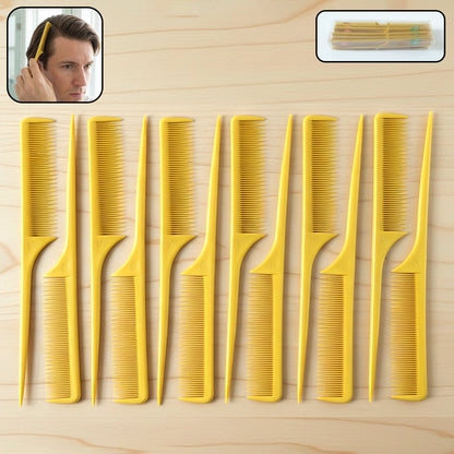 Professional tail comb set for hair styling and sectioning, 12 pcs