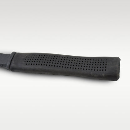 Side view highlighting the sharp cutting blade and pick axe functionality.
