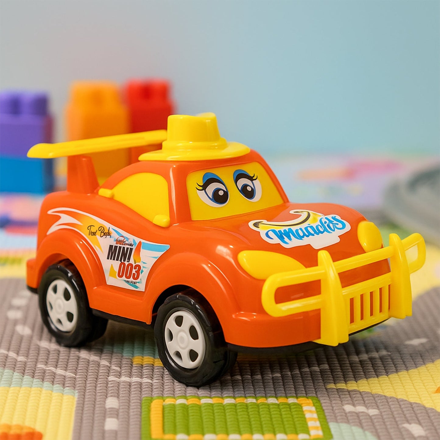 Funwoods cartoon racing car toy with big wheels