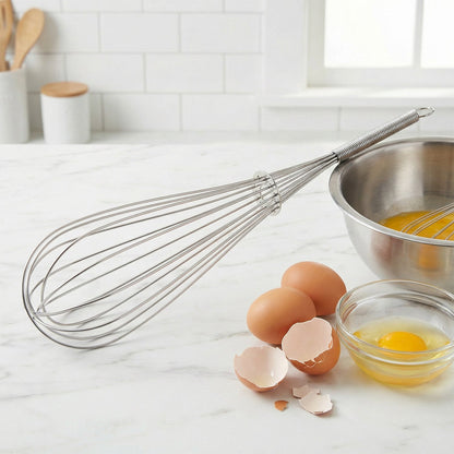 Manual whisk egg beater with balloon wires for easy mixing