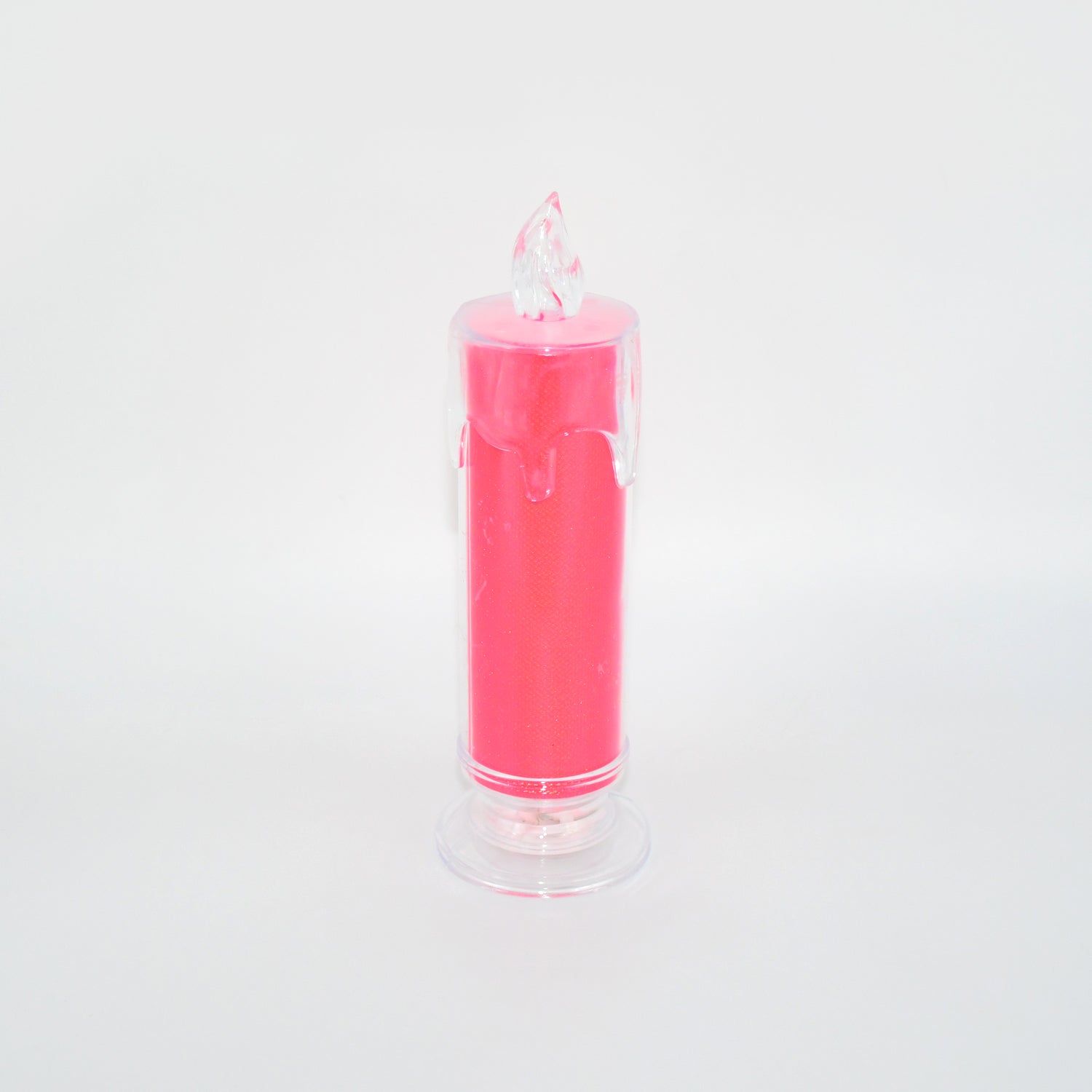 Detailed view of the red LED flameless candle, highlighting its safe and captivating glow.