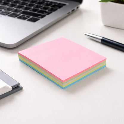 sticky note pad showing 100 sheets in 3x3 inch size