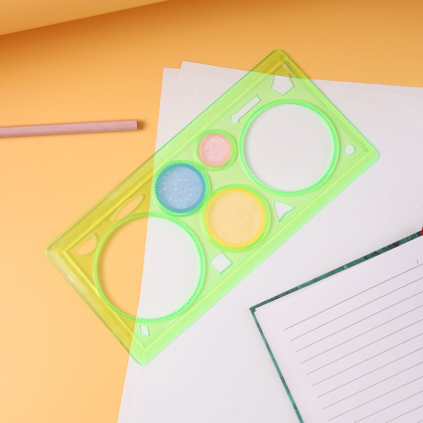 Geometry design kit showcasing stencil set for spiral and shape drawing