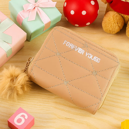 Mini purse style kids wallet with lightweight design and fun zipper charm