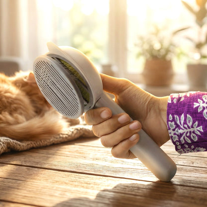 Comfortable pet grooming needle tool with non-slip grip