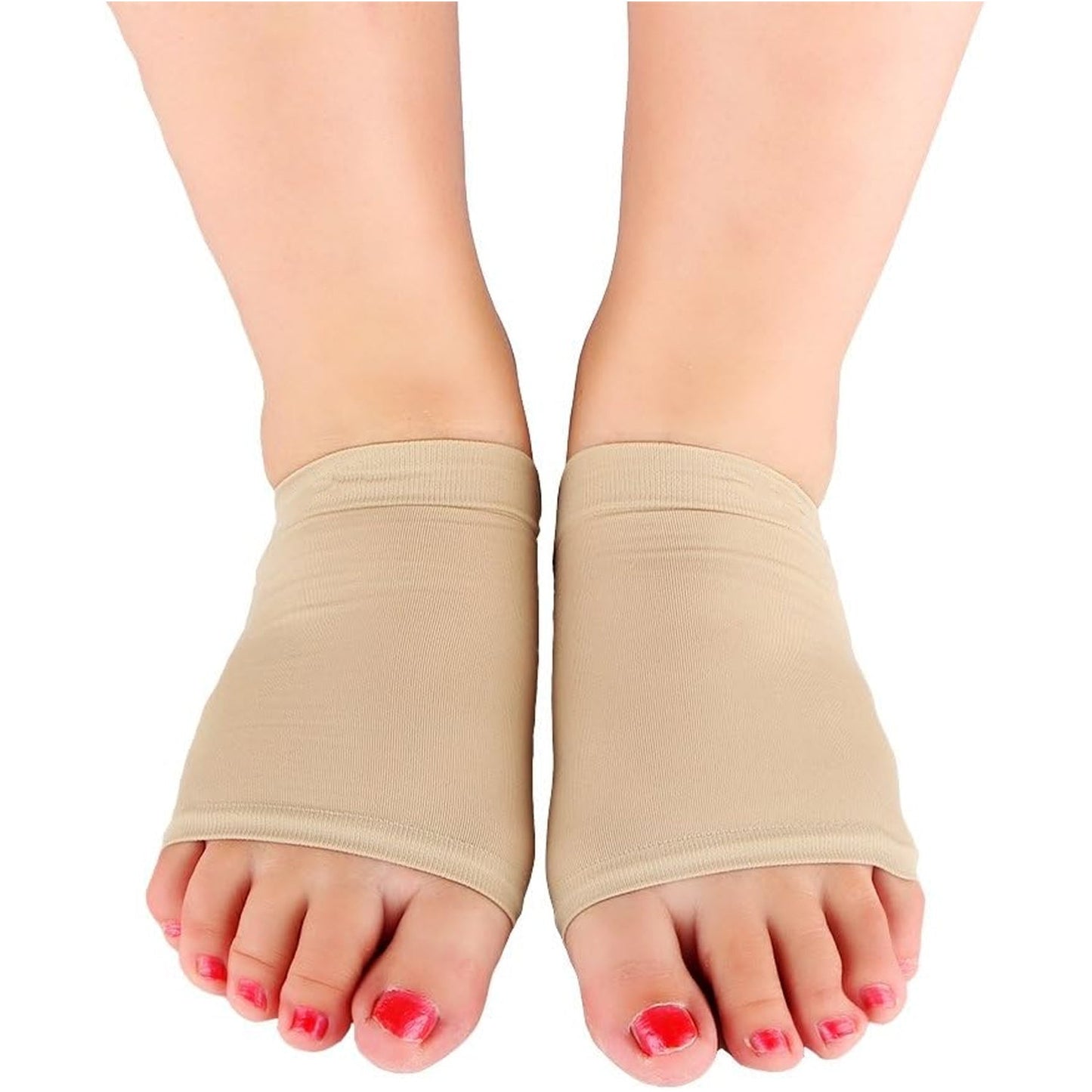 Close-up of foot care sleeve offering arch support.
