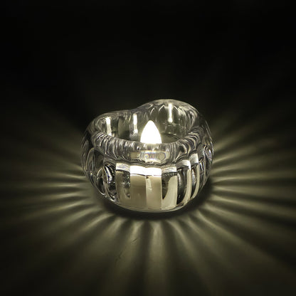 6-piece set of LED crystal flameless tealight candles glowing warmly
