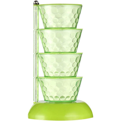 Fully loaded rotating seasoning box holding various spices and pickles.