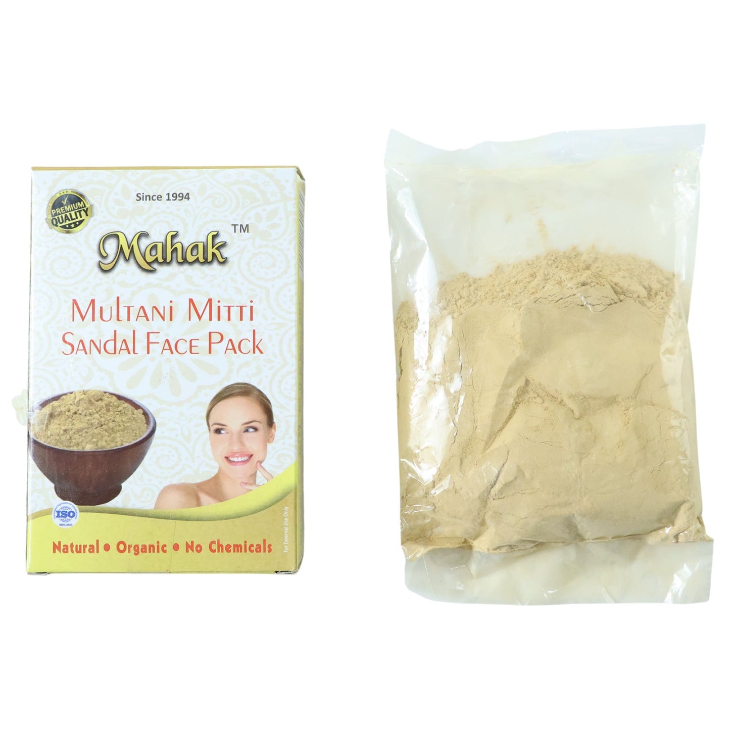 Close-up of natural ingredients used in herbal Multani Mitti face pack