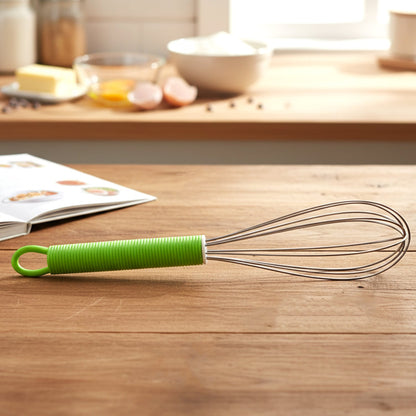 Side profile stainless steel mixing whisk for cooking