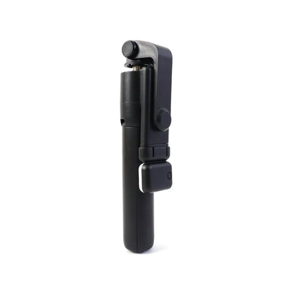 Selfie stick with built-in LED light for enhanced illumination in photos.