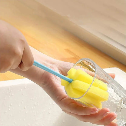 Versatile kitchen cleaning tools set including scrub pad and bottle brush