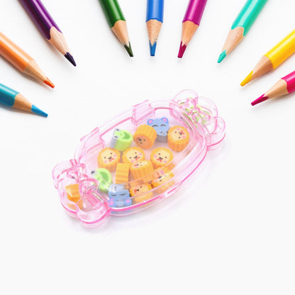 A vibrant School Eraser Set with 15 multi-design rubber erasers for students.