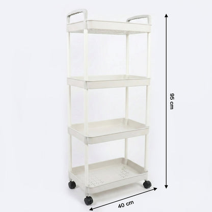 Kitchen rack trolley with mobility and stable design