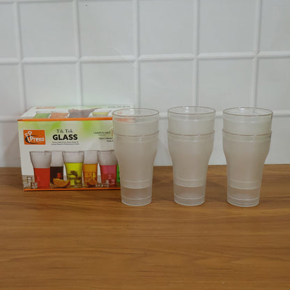 Set of 6 reusable plastic tumblers with frosted finish for beverages