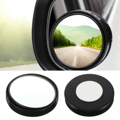Round blind spot side mirror in sealed retail packaging