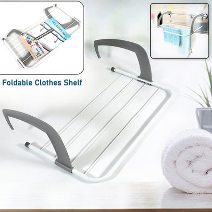 Close-up of rust-resistant bars on the folding clothes drying rack, perfect for delicate items.