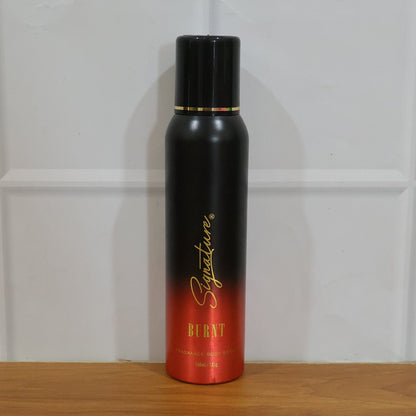 Masculine burnt fragrance deodorant spray for men