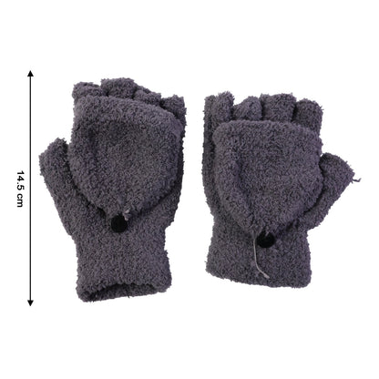 Winter fingerless gloves being worn during cold weather