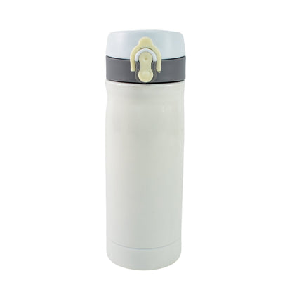 A child's hand holding the FitFuzion Kids Insulated Water Bottle, demonstrating its comfortable grip.
