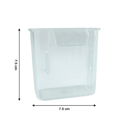 Side view of transparent Mini Rack-Mount Storage Box for home organization