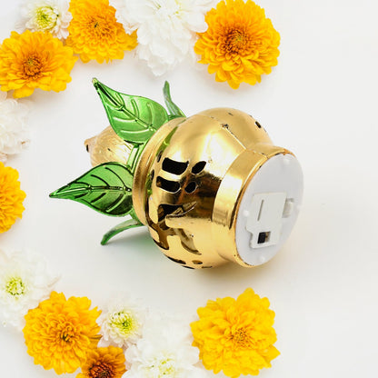 Eco-friendly LED Kalash with a shimmering gold finish, ideal for Diwali decoration.