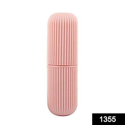 Multipurpose capsule shape container for hygienic toothbrush and toothpaste storage.
