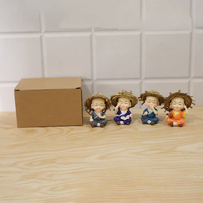 Baby monk Buddha decorative figurine set - image 9