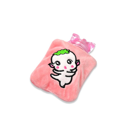 Pink Hot Water Bag providing warmth and pain relief on a shoulder.