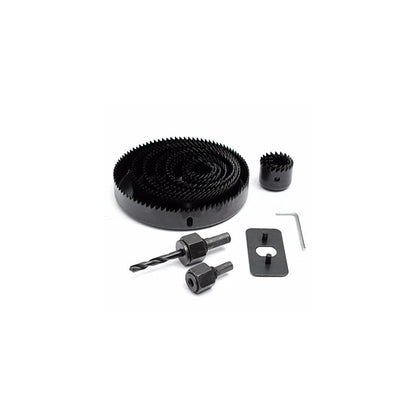 BoltForce 16 Pcs Hole Saw Drill Bit Set components laid out on a clean surface.