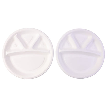 Durable disposable serving plate with four separate food compartments