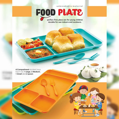 Complete 4-compartment dish set from , ideal for family dining.