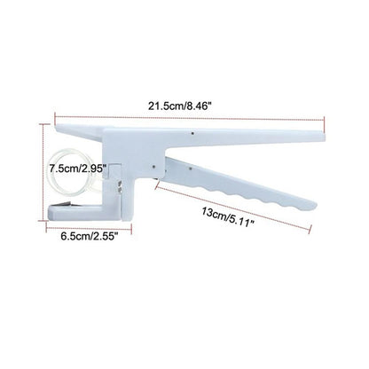 The durable plastic egg cracker disassembled, highlighting its easy-to-clean components.