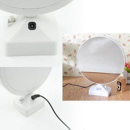 Close-up of the LED Magic Mirror Photo Frame in mirror mode, ready for makeup.