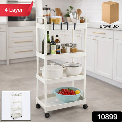 Multipurpose kitchen storage organizer trolley with smooth wheels
