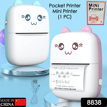 User holding a smartphone connected via Bluetooth to the Pocket Mini Printer, demonstrating easy mobile printing.