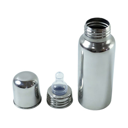 Wide mouth stainless steel baby feeding bottle 250ml for easy cleaning
