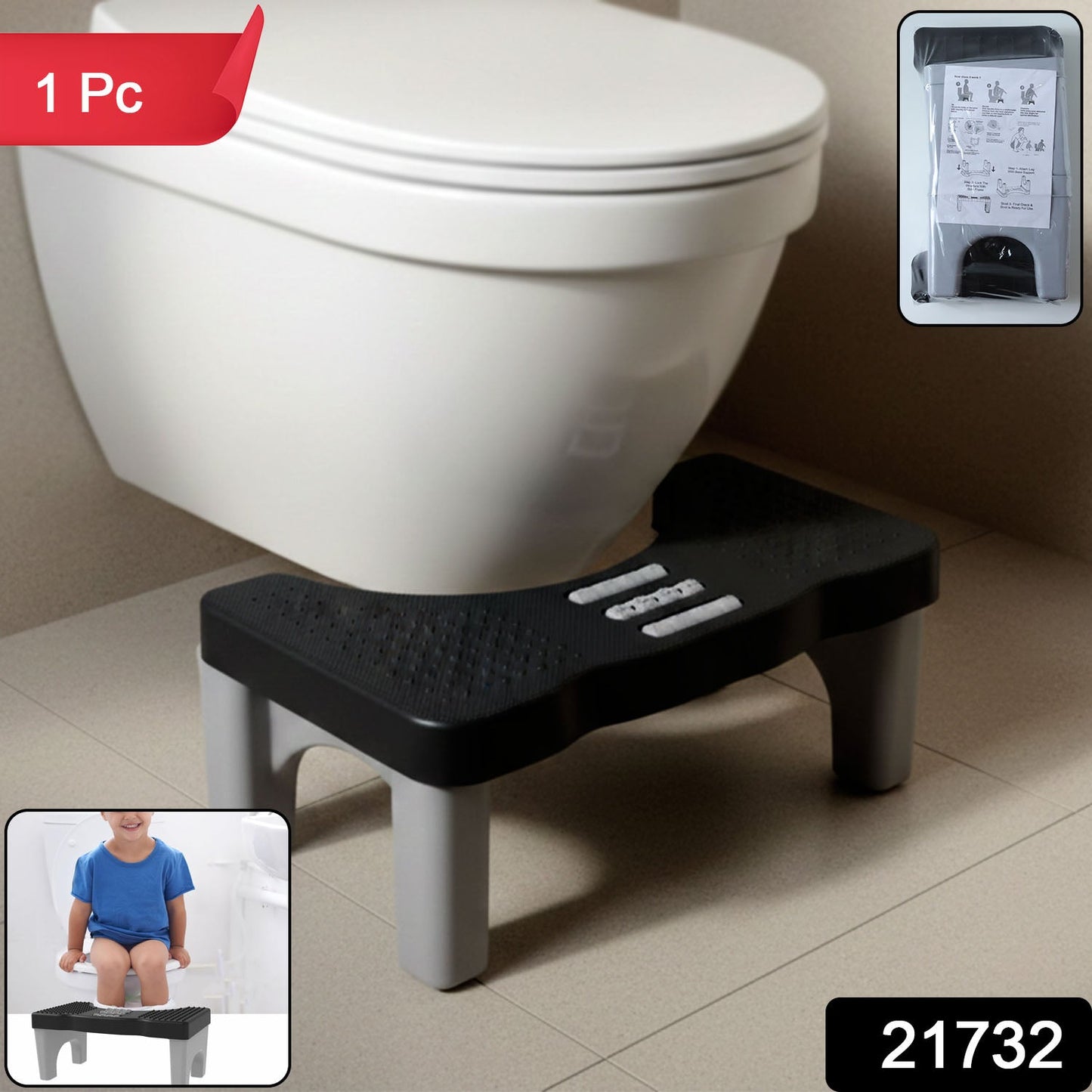 Compact portable footstep stool designed for toilet use