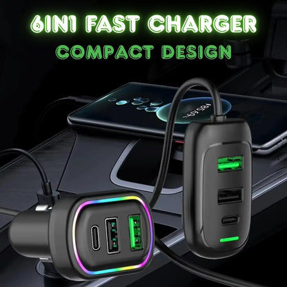 Universal car charger with RGB LED lighting