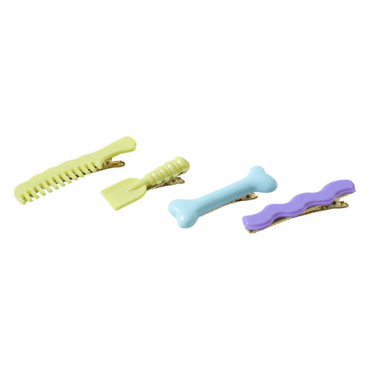 Trendy fashion hair clip set with decorative alligator-style clips