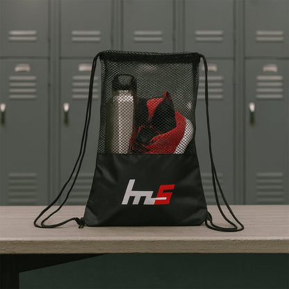 Close-up of the breathable mesh fabric and durable base of the gym sack.