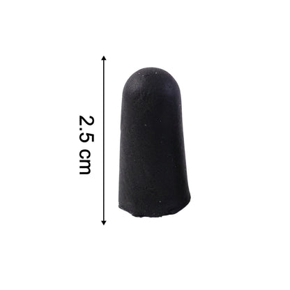 Size reference of soft noise reduction ear plugs next to a coin