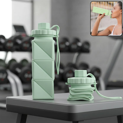 Premium silicone foldable water bottle with textured body