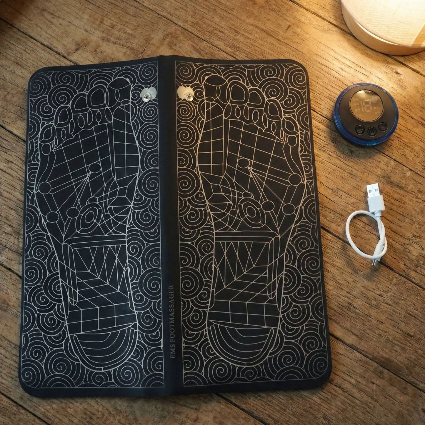 Close-up of Foot Massage Therapy Mat electrode zone design for targeted stimulation