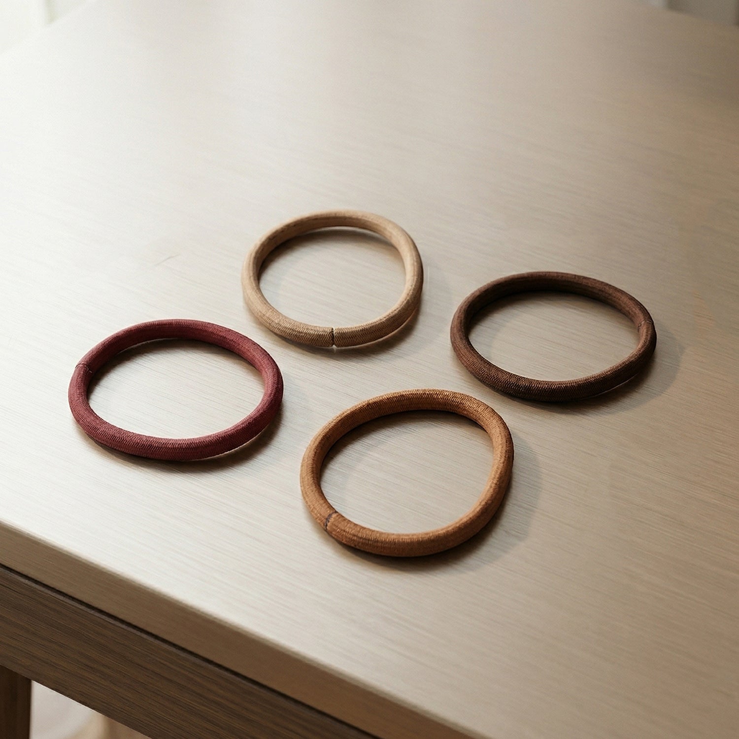 Stretchable elastic hair ties in bright colors for everyday styling