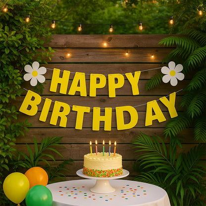 Colorful Happy Birthday banner set used for festive party decoration