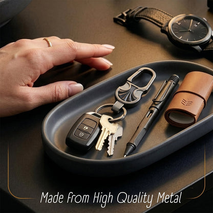 Premium metal keychain with secure lock clip for keys